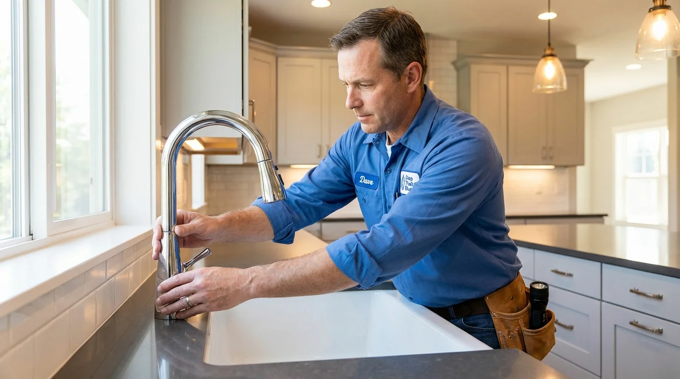 Kitchen faucet installation by Johns Plumbing LLC in Jonesville